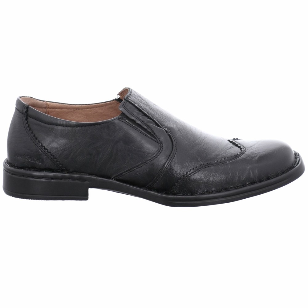 Black Josef Seibel Douglas Men's Slip On | JRB312806