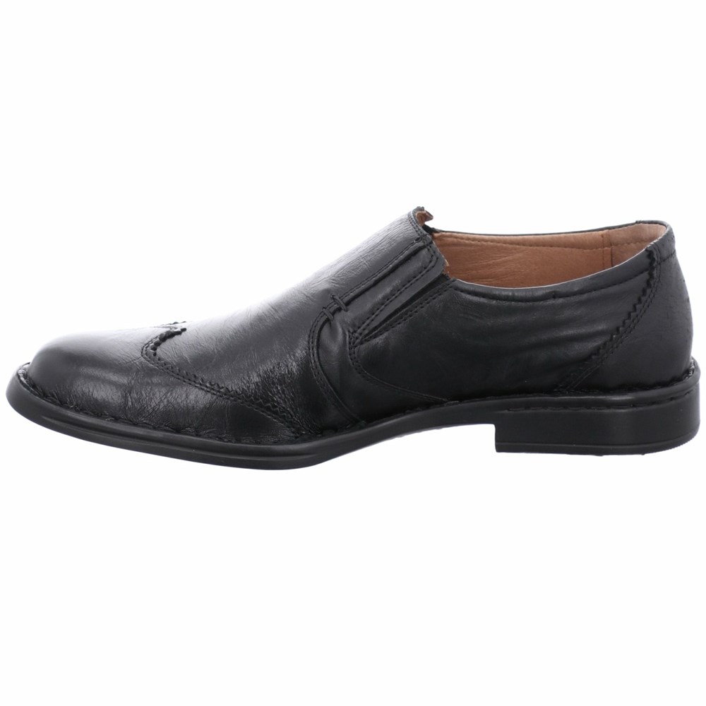 Black Josef Seibel Douglas Men's Slip On | JRB312806