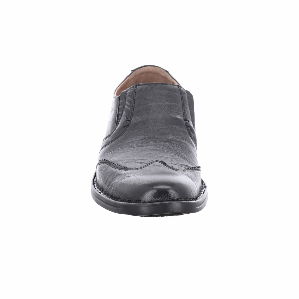 Black Josef Seibel Douglas Men's Slip On | JRB312806