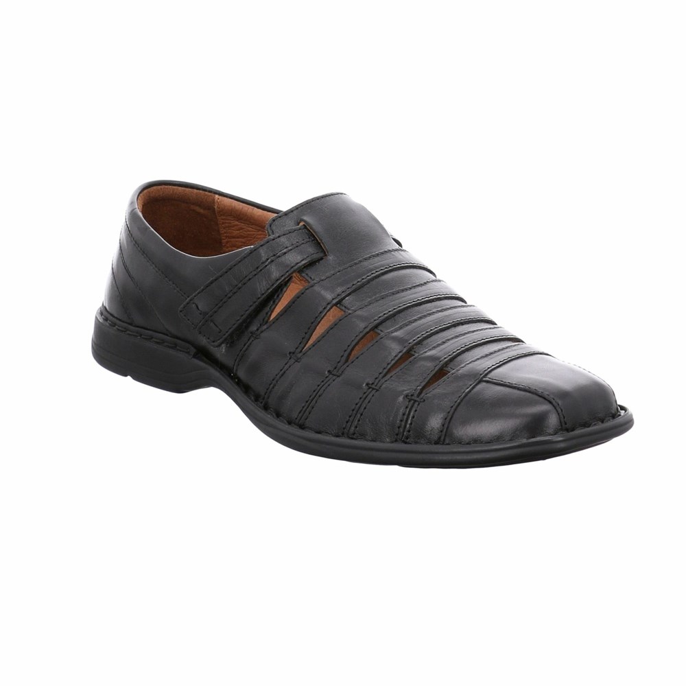 Black Josef Seibel Steven Men's Sandals | OGR683052