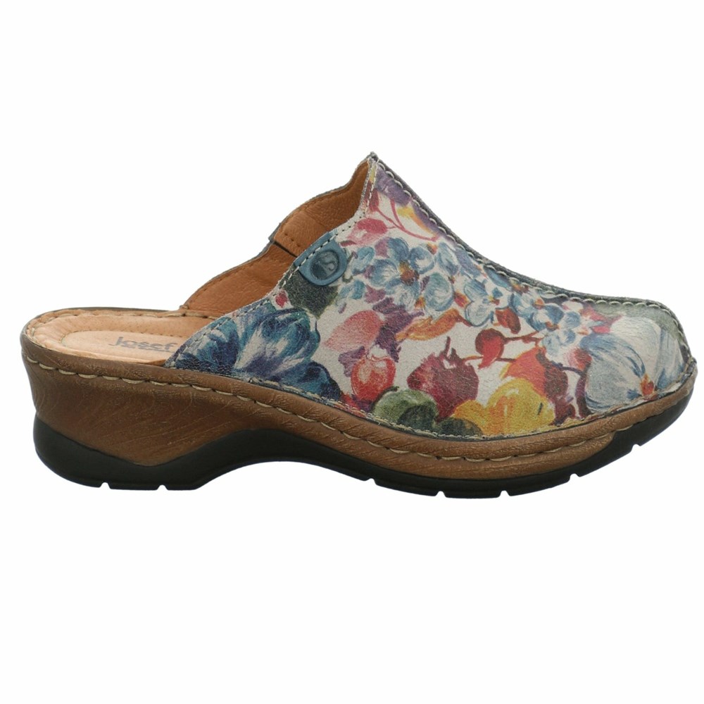 Deep Grey Josef Seibel Catalonia 51 - Graphite Print Women's Clogs | PWF369170