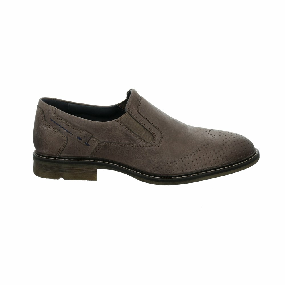 Grey Brown Josef Seibel Earl 06 Men's Slip On | LVR254870