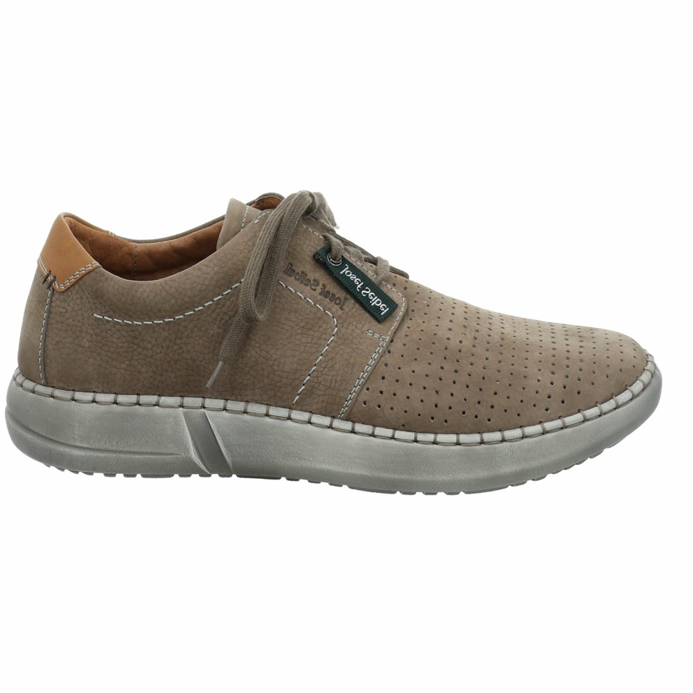 Grey Brown Josef Seibel Louis 06 Men's Sneakers | EYP493601