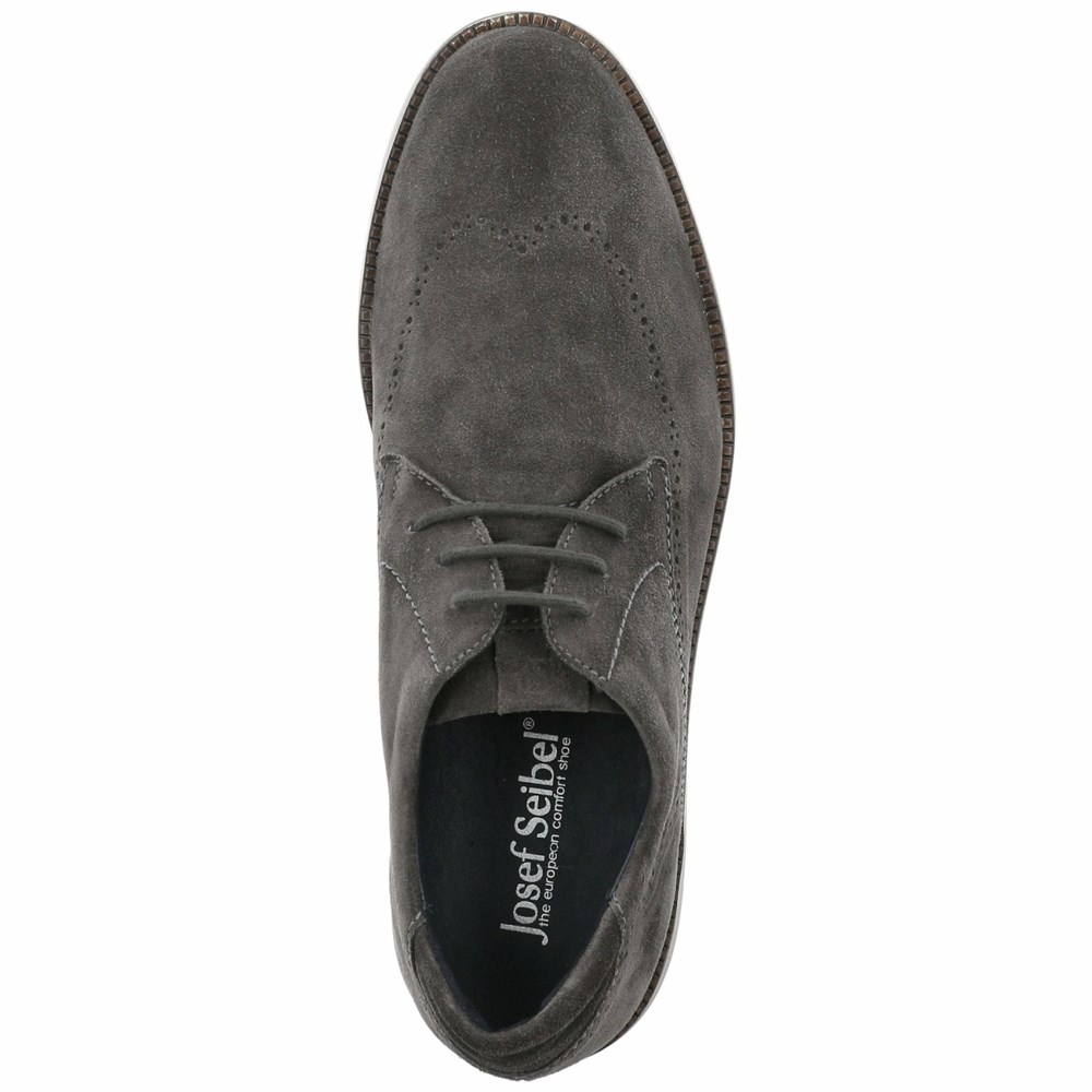 Grey Brown Josef Seibel Tyler 33 Suede Men's Dress Shoes | ESN186527