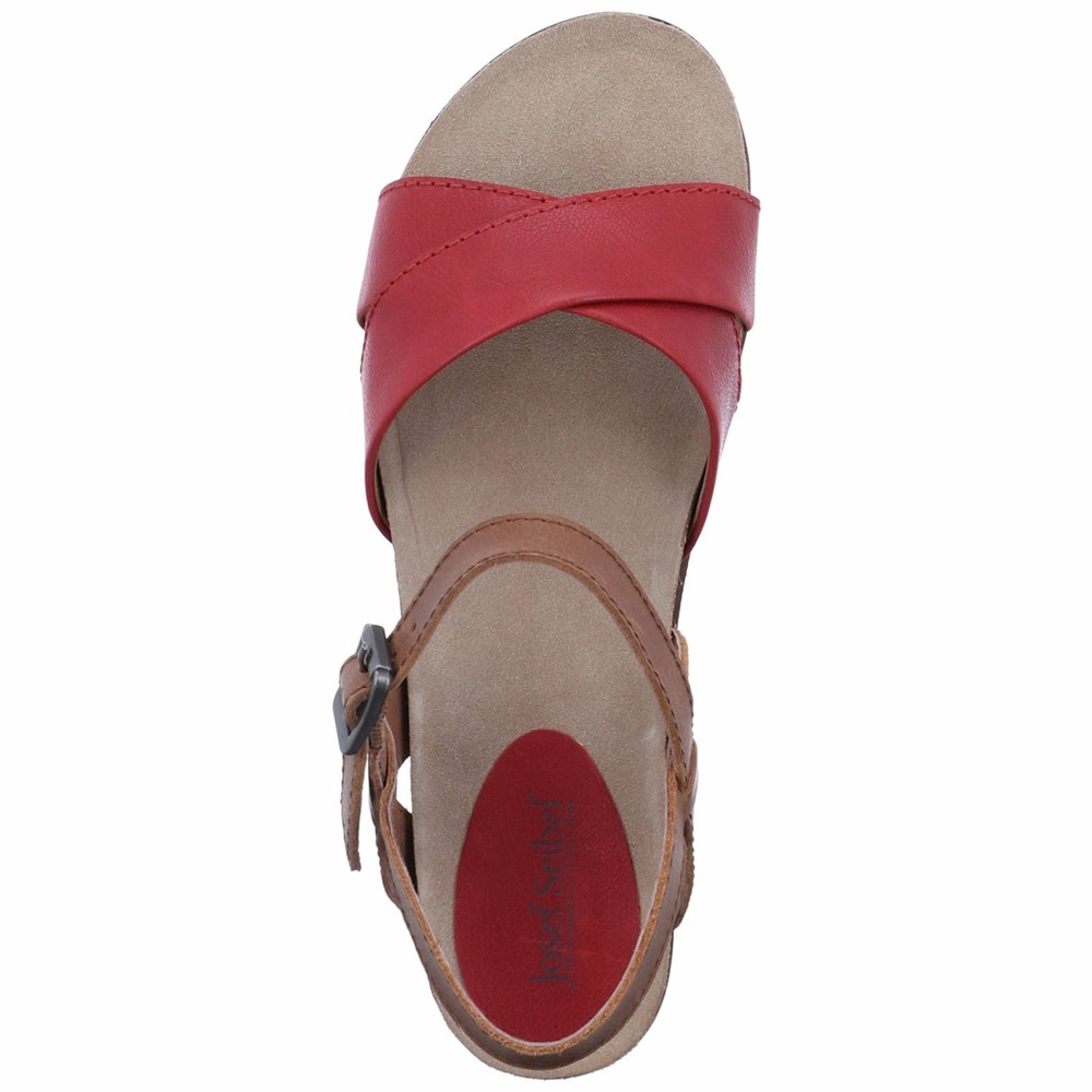 Red Josef Seibel Clea 10 Women's Sandals | QXM203586